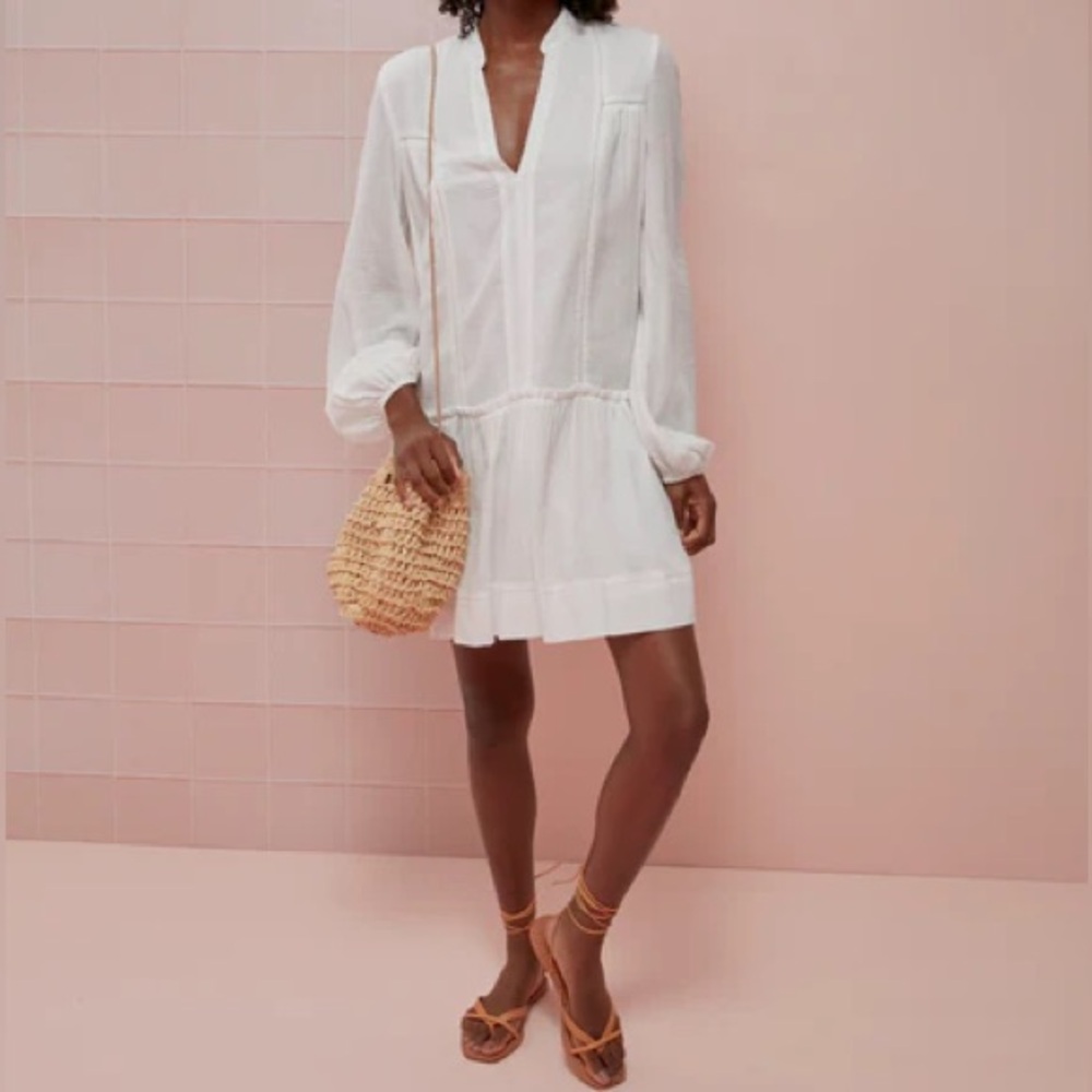 Tuckernuck Pomander Place White Ophelia Coverup Dress Sz Medium Resort Beach 21 - Picture 2 of 15